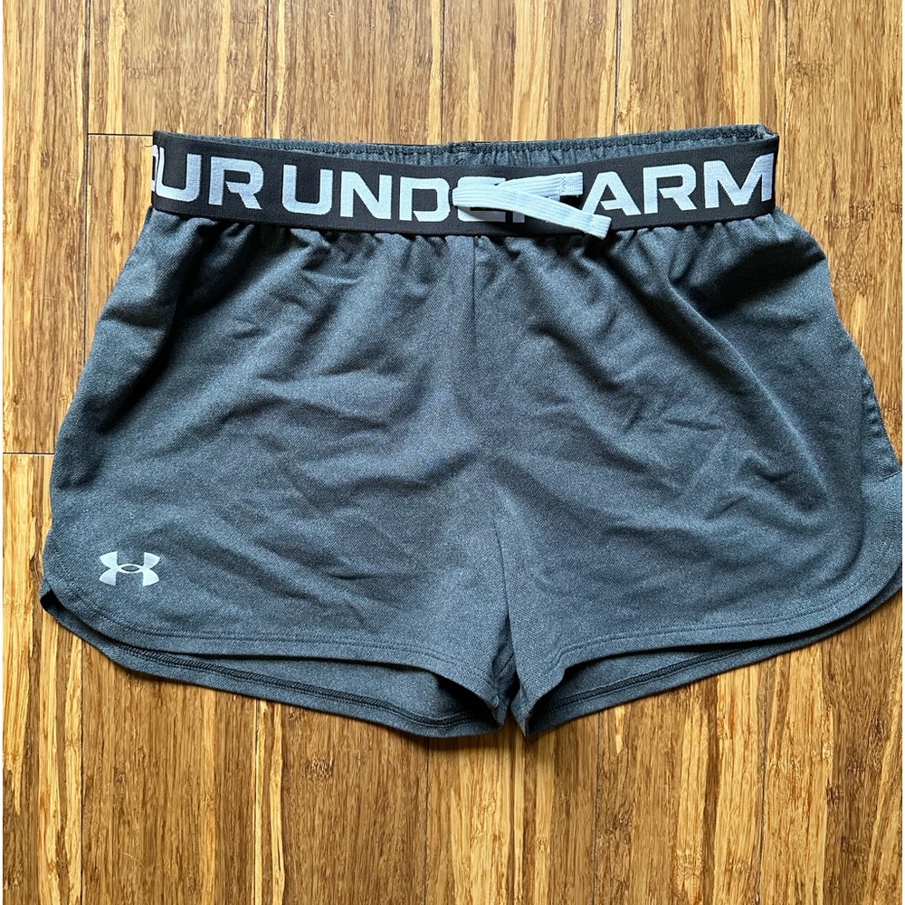 EUC - Athletic Shorts - Youth - Running - Under Armor - Dark Grey - Drawstring